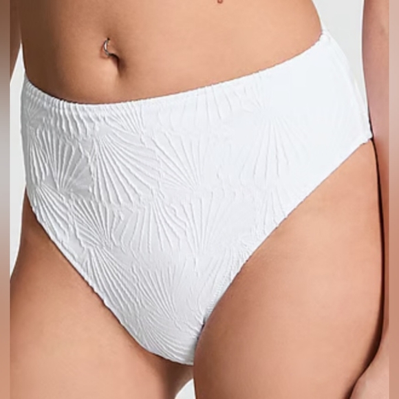 M L XL XXL VS PINK Swim High Waist Cheeky Bikini Bottom WHITE - Picture 1 of 3